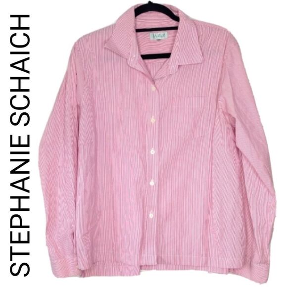 STEPHANIE SCHAICH STRIPED BUTTON UP SHIRT - Picture 1 of 5